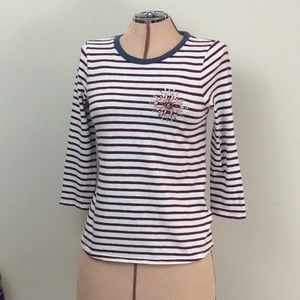 J. Crew striped 3/4 sleeve shirt